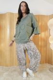 Hippie Slouch Sweatshirt Khaki /14=